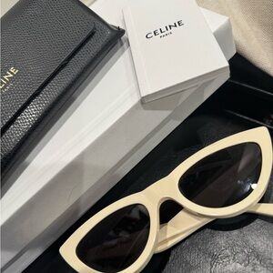 Celine Cream Cat-Eye Sunglasses